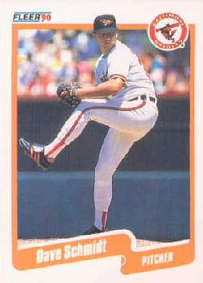 1990 Fleer Baseball #188 Dave Schmidt Baltimore Orioles Image 1