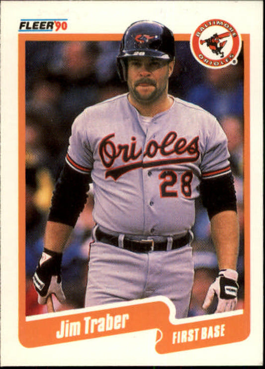 1990 Fleer Baseball #193 Jim Traber  Baltimore Orioles  Image 1