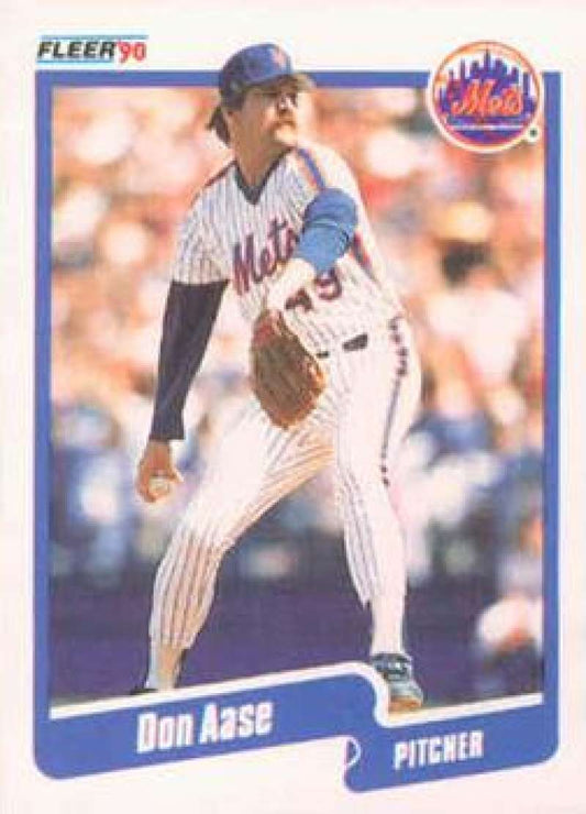1990 Fleer Baseball #196 Don Aase UER  New York Mets  Image 1