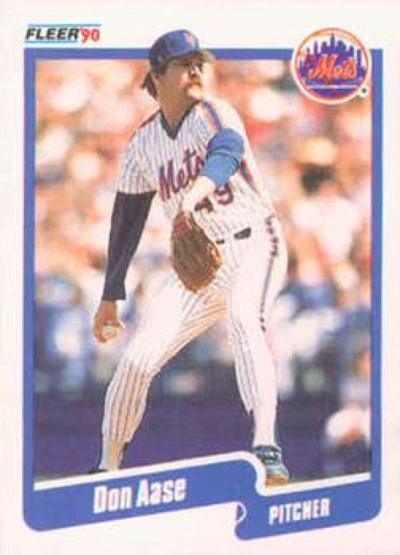 1990 Fleer Baseball #196 Don Aase UER New York Mets Image 1