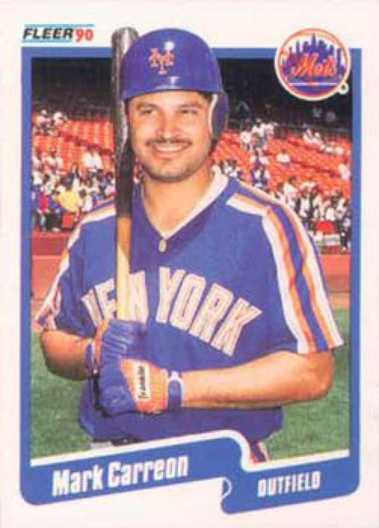 1990 Fleer Baseball #198 Mark Carreon  New York Mets  Image 1