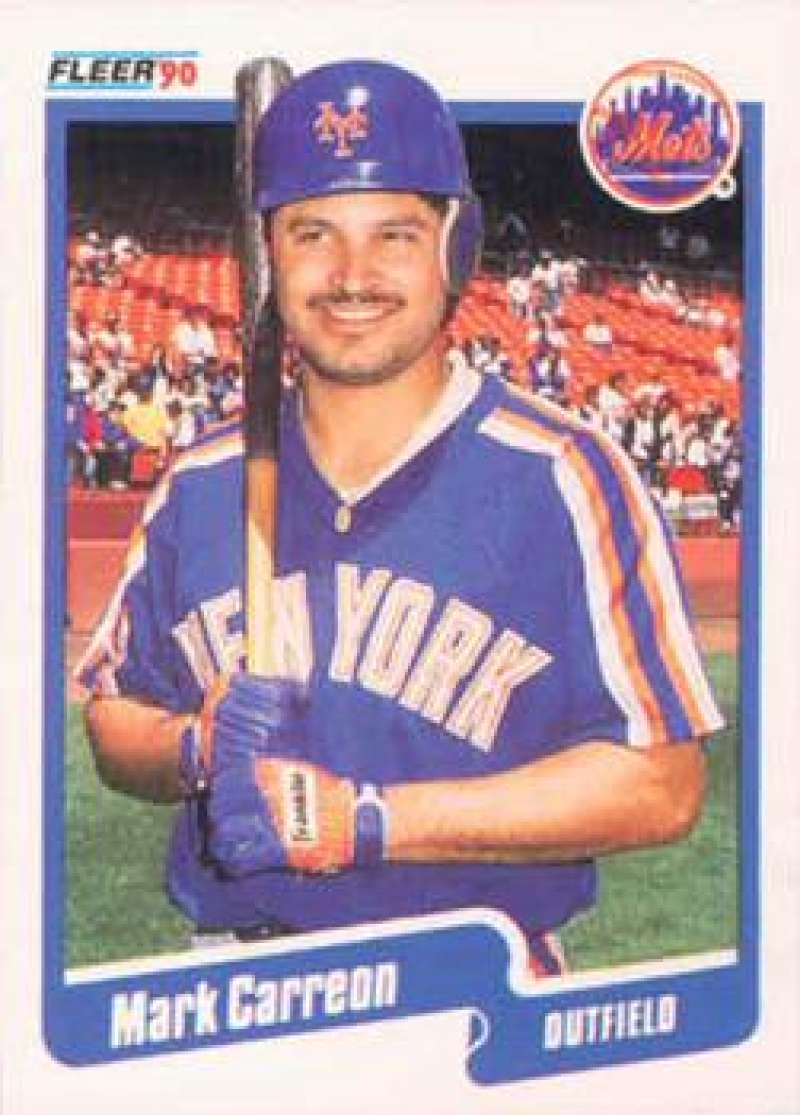 1990 Fleer Baseball #198 Mark Carreon New York Mets Image 1