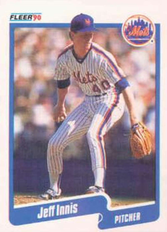 1990 Fleer Baseball #206 Jeff Innis  RC Rookie New York Mets  Image 1