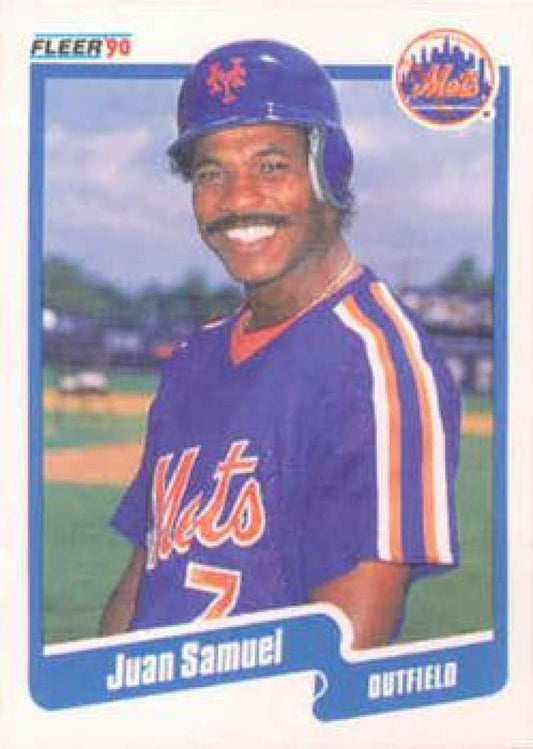 1990 Fleer Baseball #215 Juan Samuel  New York Mets  Image 1