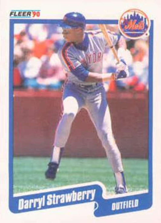1990 Fleer Baseball #217 Darryl Strawberry  New York Mets  Image 1