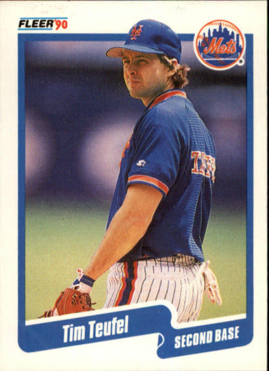 1990 Fleer Baseball #218 Tim Teufel  New York Mets  Image 1