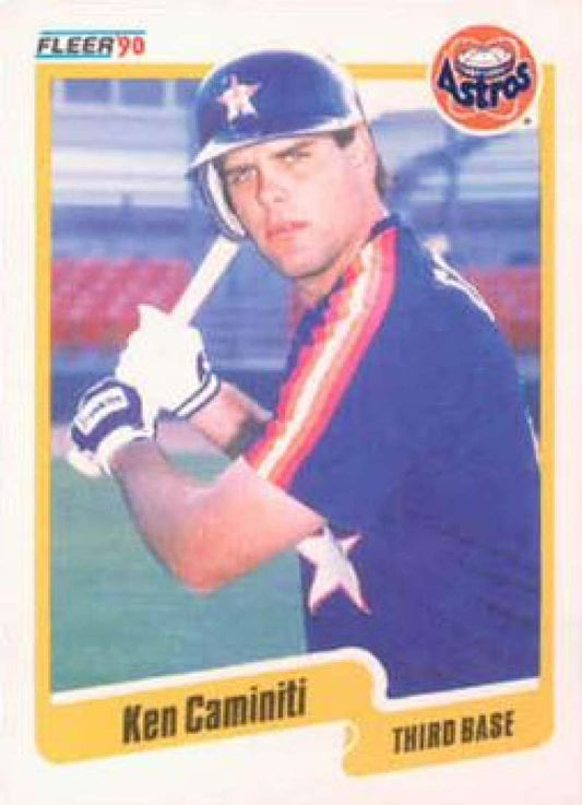 1990 Fleer Baseball #225 Ken Caminiti  Houston Astros  Image 1