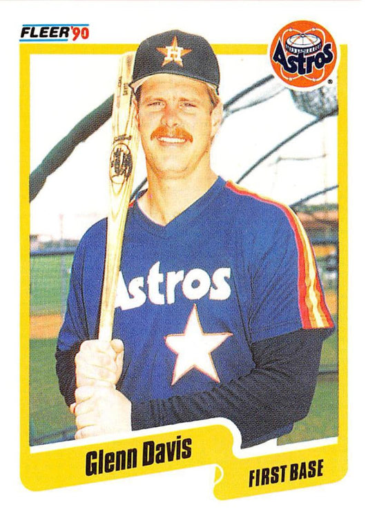 1990 Fleer Baseball #228 Glenn Davis  Houston Astros  Image 1
