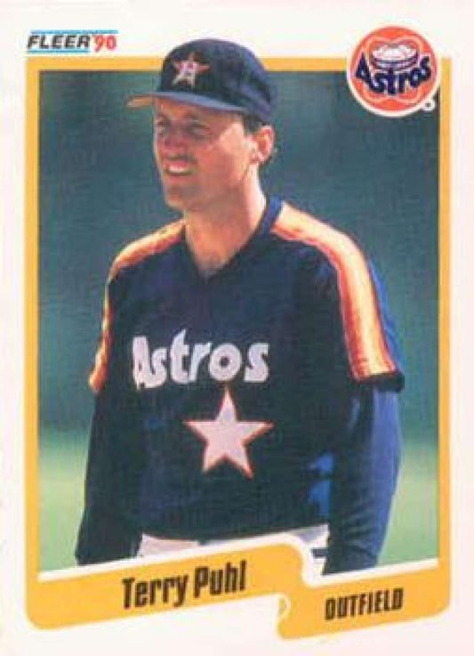 1990 Fleer Baseball #233 Terry Puhl  Houston Astros  Image 1