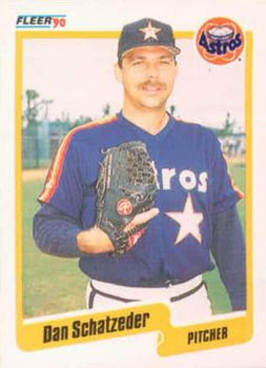 1990 Fleer Baseball #236 Dan Schatzeder  Houston Astros  Image 1