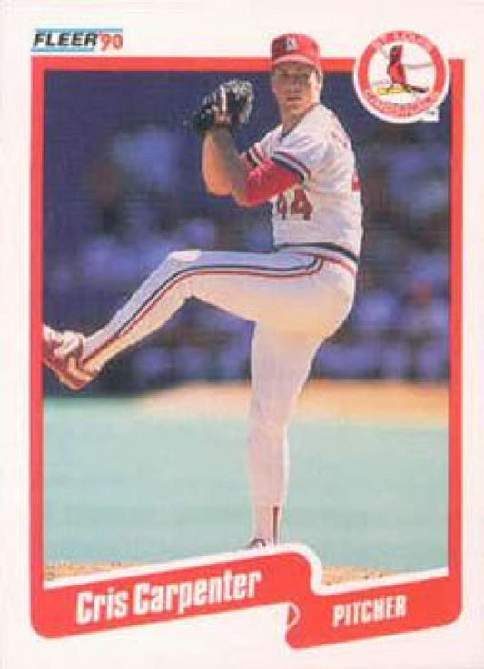 1990 Fleer Baseball #243 Cris Carpenter  St. Louis Cardinals  Image 1