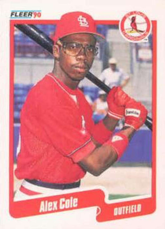 1990 Fleer Baseball #244 Alex Cole  RC Rookie St. Louis Cardinals  Image 1