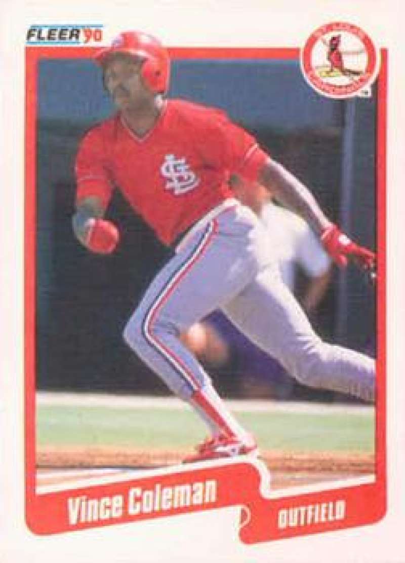1990 Fleer Baseball #245 Vince Coleman St. Louis Cardinals Image 1