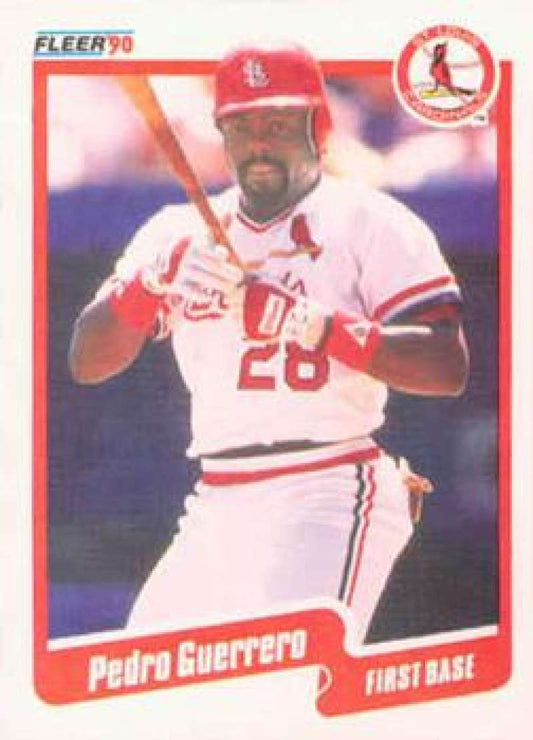 1990 Fleer Baseball #250 Pedro Guerrero  St. Louis Cardinals  Image 1