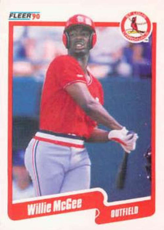 1990 Fleer Baseball #253 Willie McGee UER  St. Louis Cardinals  Image 1