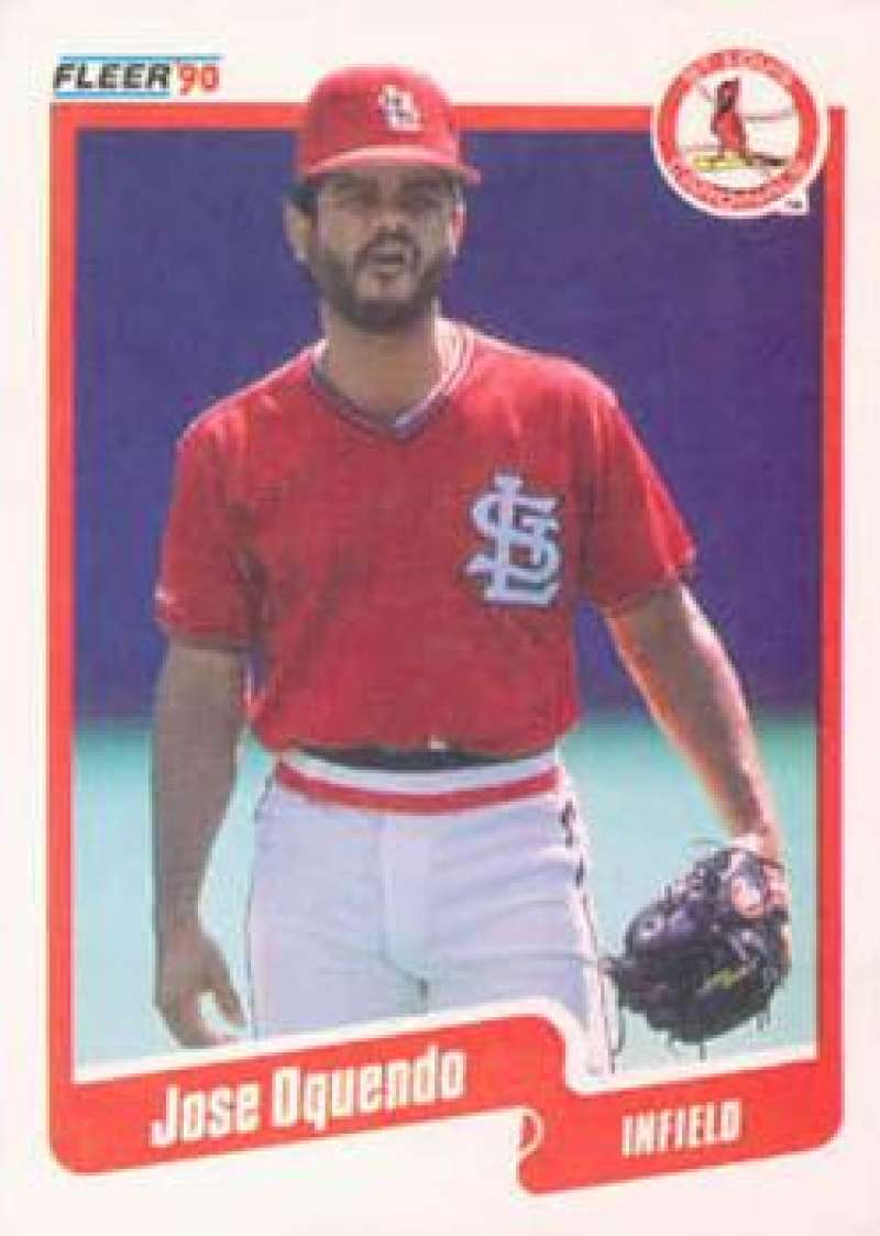 1990 Fleer Baseball #255 Jose Oquendo St. Louis Cardinals Image 1