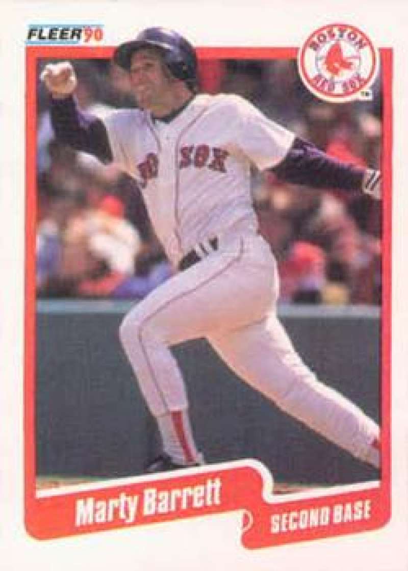 1990 Fleer Baseball #266 Marty Barrett Boston Red Sox Image 1