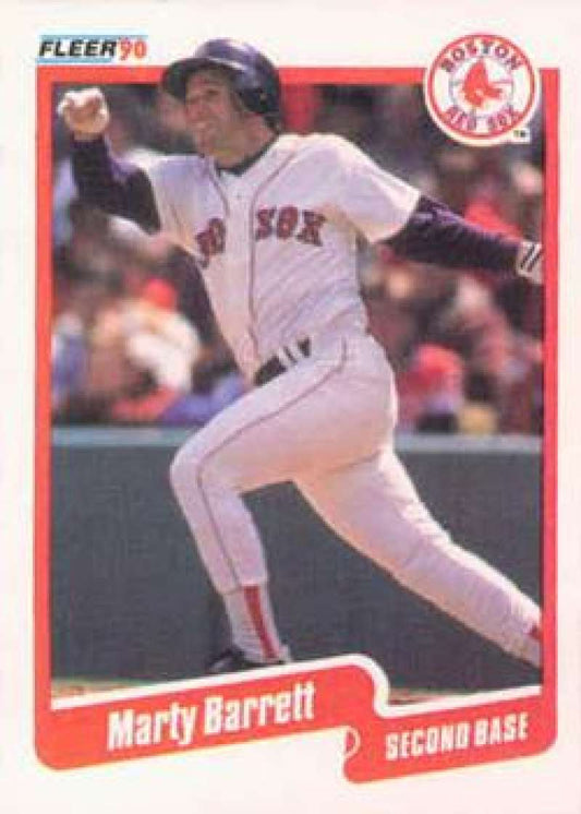 1990 Fleer Baseball #266 Marty Barrett  Boston Red Sox  Image 1
