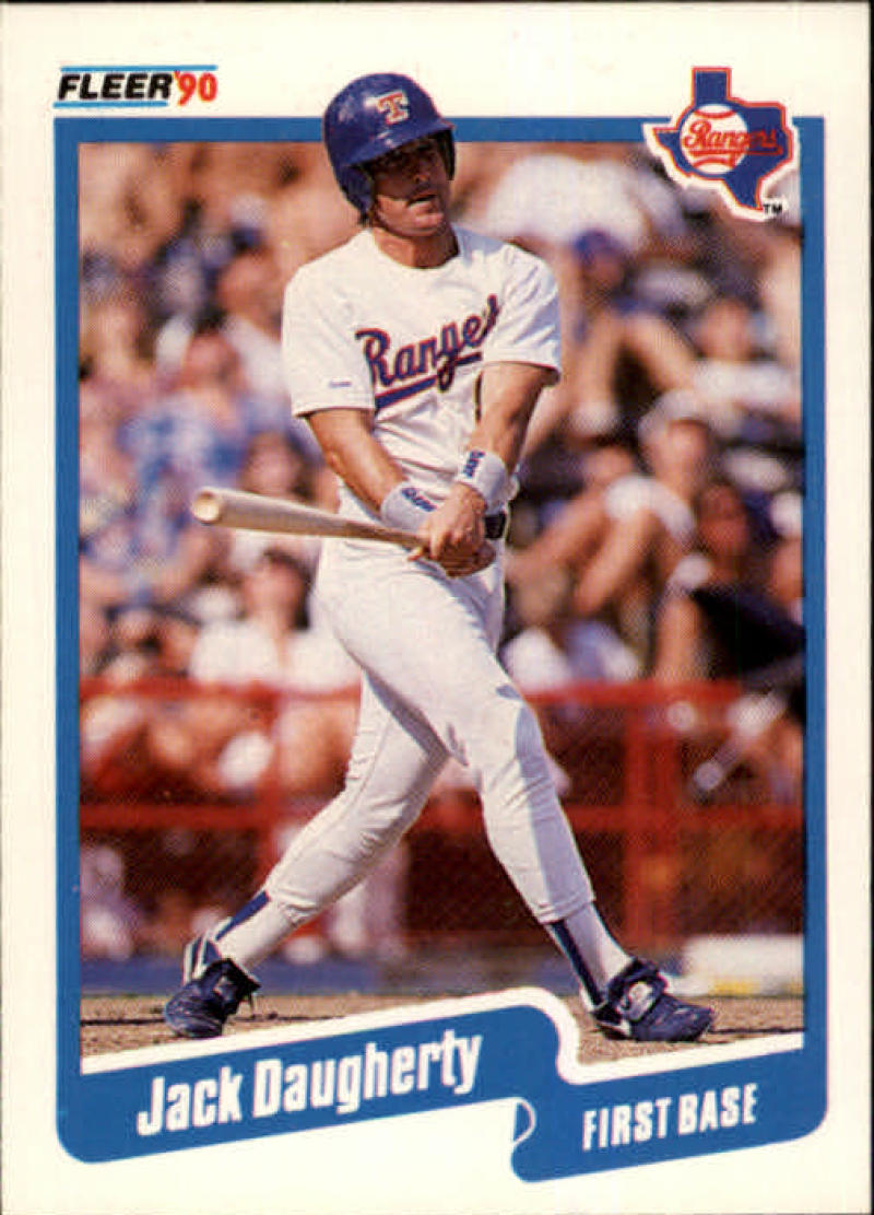 1990 Fleer Baseball #294 Jack Daugherty RC Rookie Texas Rangers Image 1