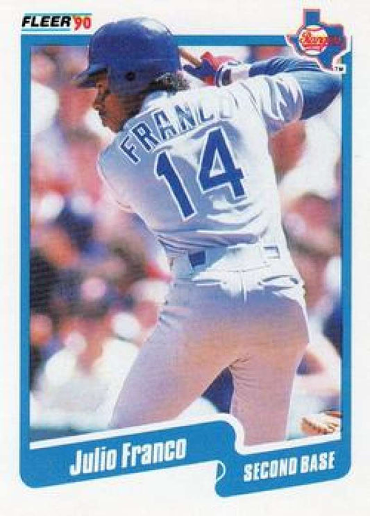 1990 Fleer Baseball #296 Julio Franco  Texas Rangers  Image 1