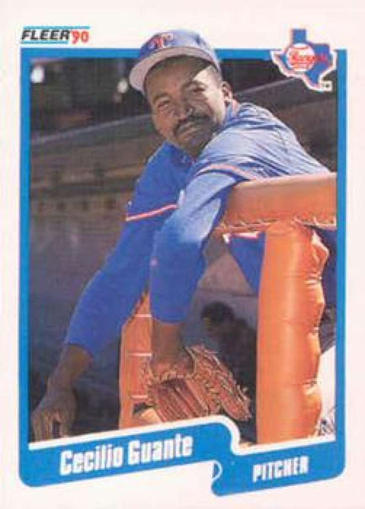 1990 Fleer Baseball #298 Cecilio Guante  Texas Rangers  Image 1