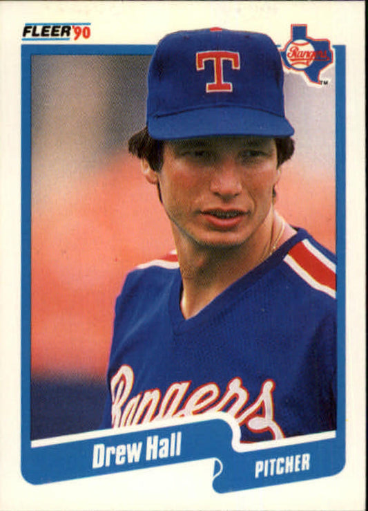 1990 Fleer Baseball #299 Drew Hall  Texas Rangers  Image 1