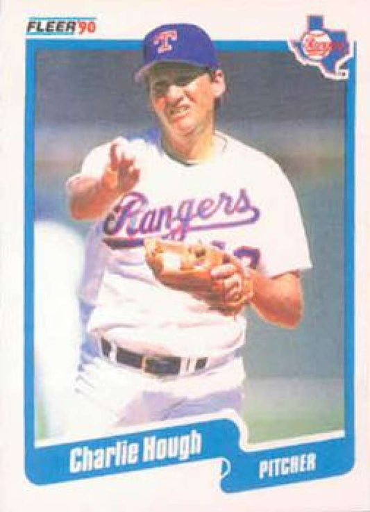 1990 Fleer Baseball #300 Charlie Hough  Texas Rangers  Image 1
