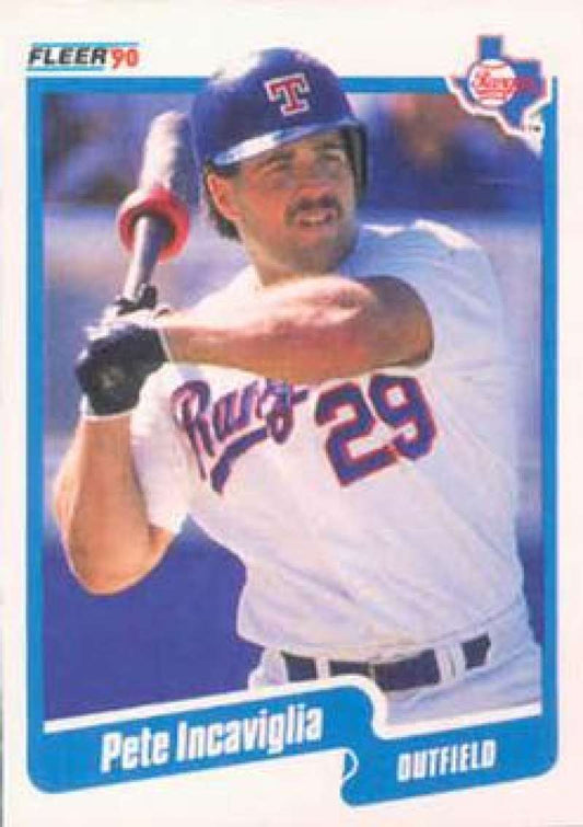 1990 Fleer Baseball #301 Pete Incaviglia  Texas Rangers  Image 1