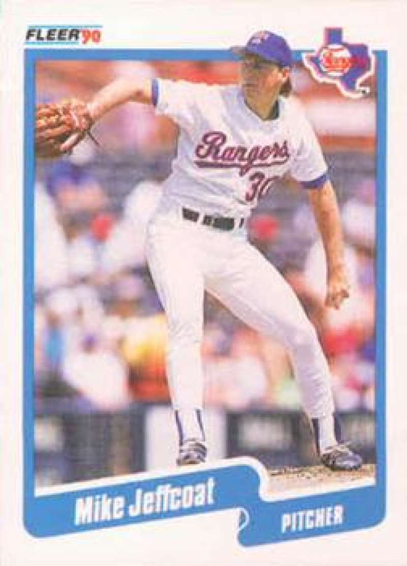 1990 Fleer Baseball #302 Mike Jeffcoat Texas Rangers Image 1