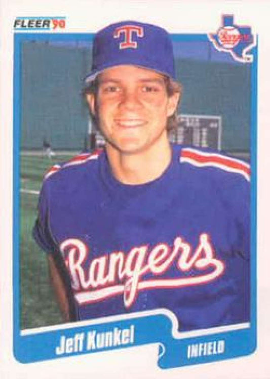 1990 Fleer Baseball #304 Jeff Kunkel  Texas Rangers  Image 1