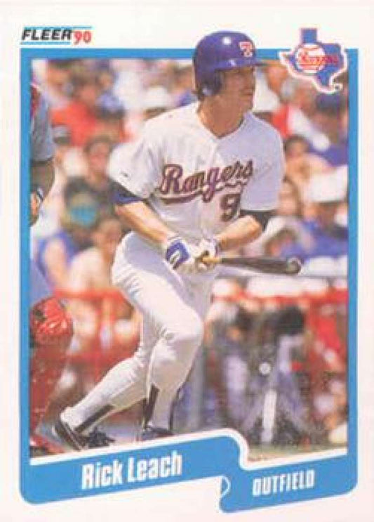 1990 Fleer Baseball #305 Rick Leach  Texas Rangers  Image 1