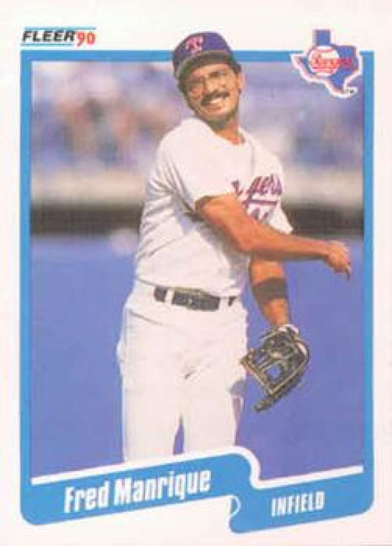 1990 Fleer Baseball #306 Fred Manrique Texas Rangers Image 1