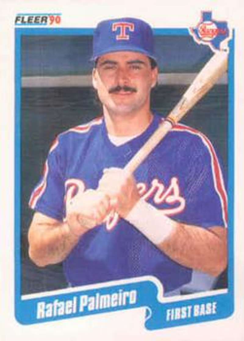 1990 Fleer Baseball #308 Rafael Palmeiro Texas Rangers Image 1