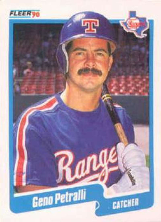 1990 Fleer Baseball #309 Geno Petralli  Texas Rangers  Image 1