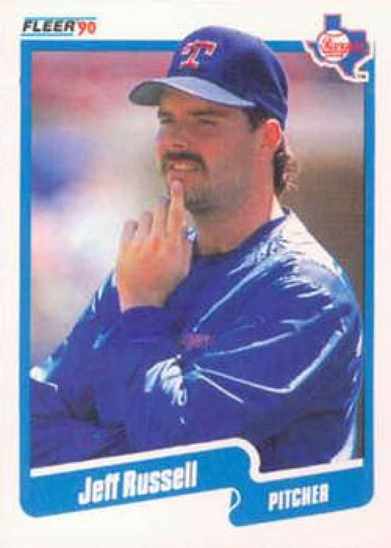 1990 Fleer Baseball #312 Jeff Russell Texas Rangers Image 1