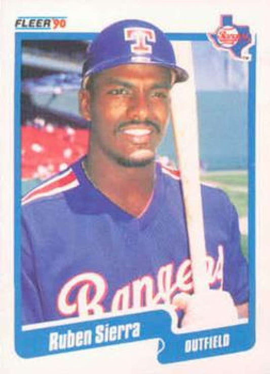 1990 Fleer Baseball #314 Ruben Sierra  Texas Rangers  Image 1