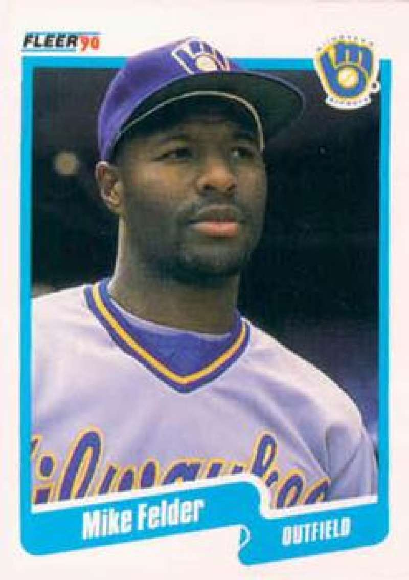 1990 Fleer Baseball #321 Mike Felder Milwaukee Brewers Image 1