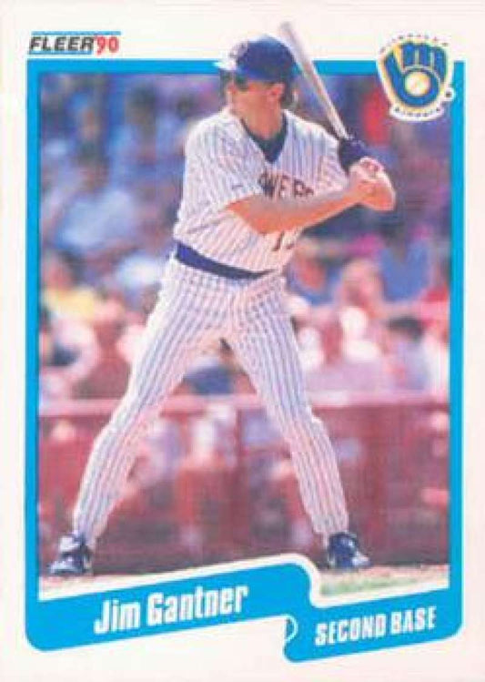 1990 Fleer Baseball #324 Jim Gantner  Milwaukee Brewers  Image 1