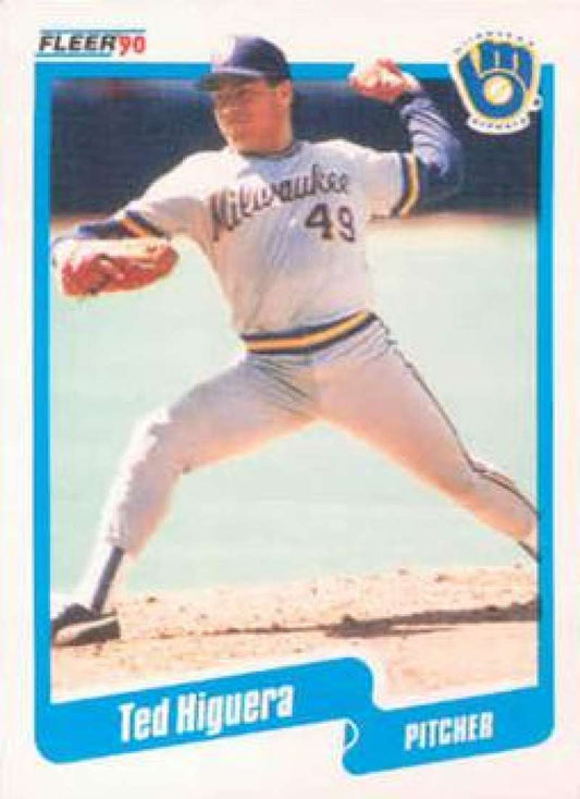 1990 Fleer Baseball #326 Teddy Higuera  Milwaukee Brewers  Image 1