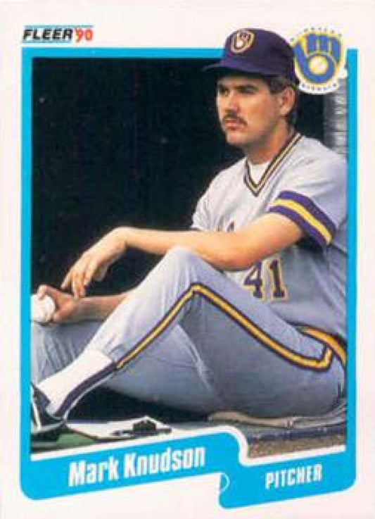 1990 Fleer Baseball #327 Mark Knudson  Milwaukee Brewers  Image 1