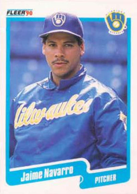 1990 Fleer Baseball #331 Jaime Navarro  Milwaukee Brewers  Image 1