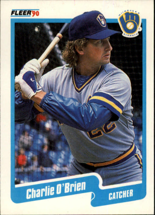 1990 Fleer Baseball #332 Charlie O'Brien  Milwaukee Brewers  Image 1