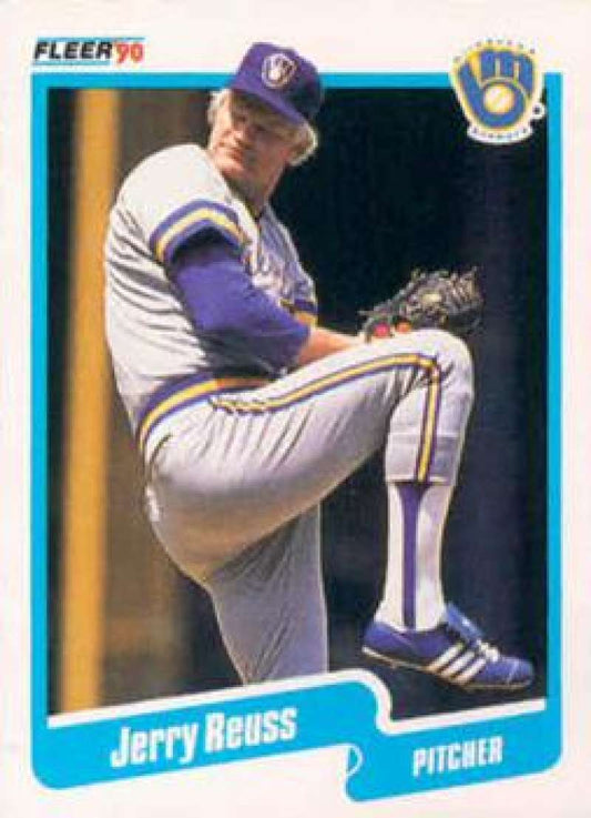 1990 Fleer Baseball #335 Jerry Reuss  Milwaukee Brewers  Image 1