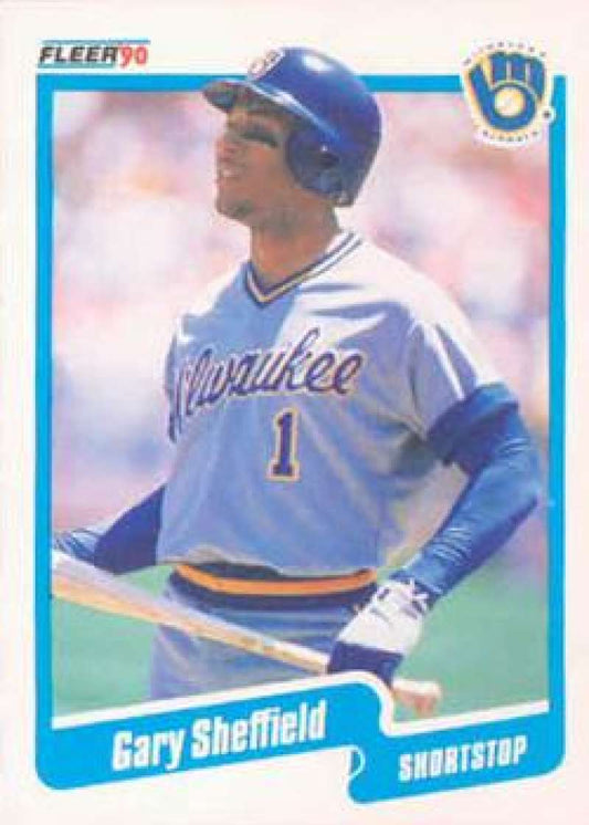 1990 Fleer Baseball #336 Gary Sheffield  Milwaukee Brewers  Image 1