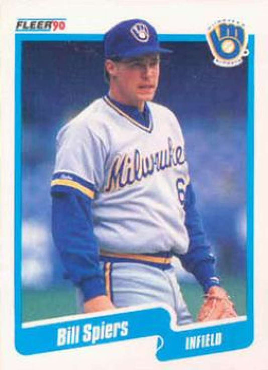 1990 Fleer Baseball #337 Bill Spiers  Milwaukee Brewers  Image 1