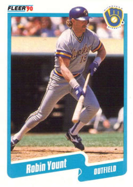 1990 Fleer Baseball #340 Robin Yount  Milwaukee Brewers  Image 1