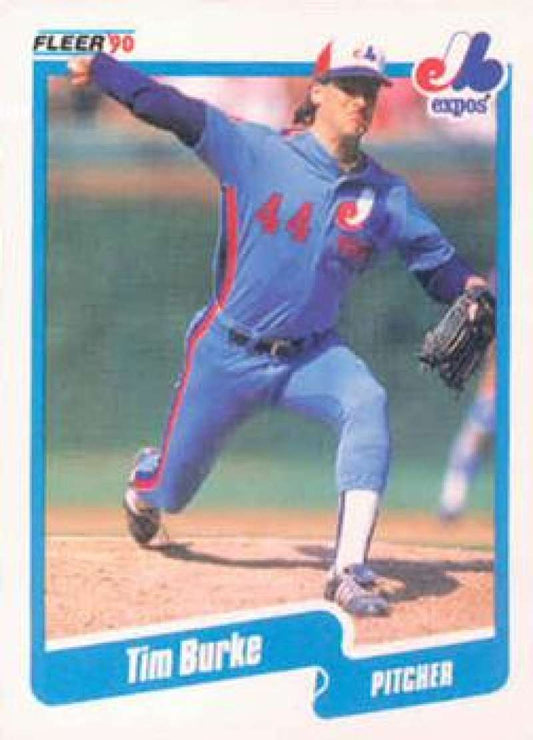 1990 Fleer Baseball #342 Tim Burke  Montreal Expos  Image 1