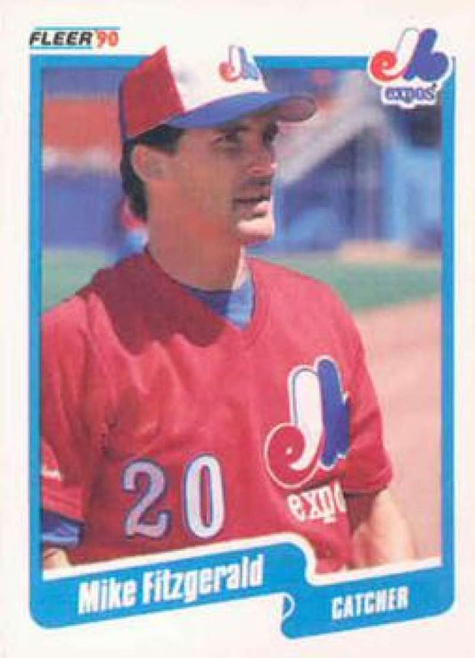 1990 Fleer Baseball #343 Mike Fitzgerald  Montreal Expos  Image 1