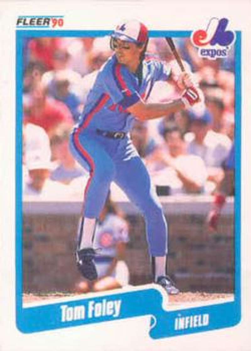 1990 Fleer Baseball #344 Tom Foley Montreal Expos Image 1
