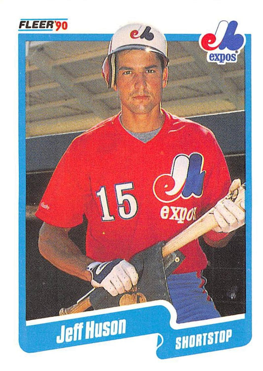 1990 Fleer Baseball #350 Jeff Huson  RC Rookie Montreal Expos  Image 1